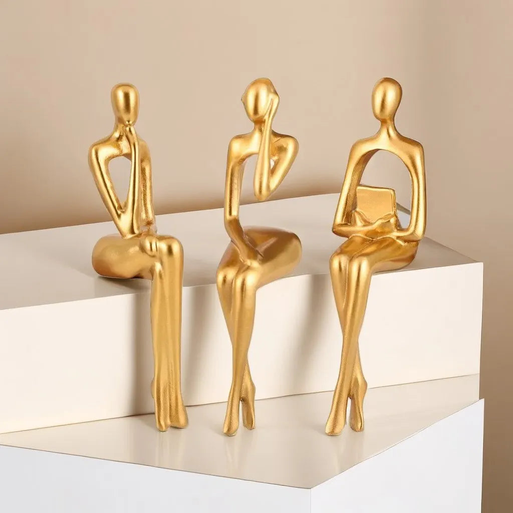 DecorBites™ Abstract Figurines Set of 3 - Modern Art Sculpture for Home and Office