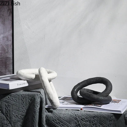 DecorBites™ Abstract Ceramic Knot Sculpture for Room Aesthetic Decor
