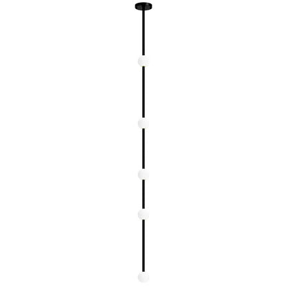DecorBites™ Linear Glass Art Chandelier | Minimalist Black/Gold | 5/6/7/8 Heads Creative Design