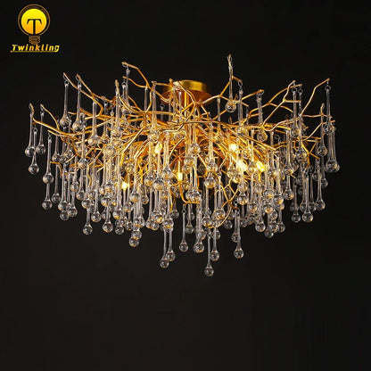 DecorBites™ Gold Tree Branch Chandelier for Dining Room