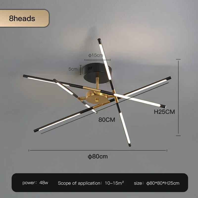 ™ Gold LED Ceiling Chandelier for Living Room Bedroom Kitchen - Dimmable Pendant Light