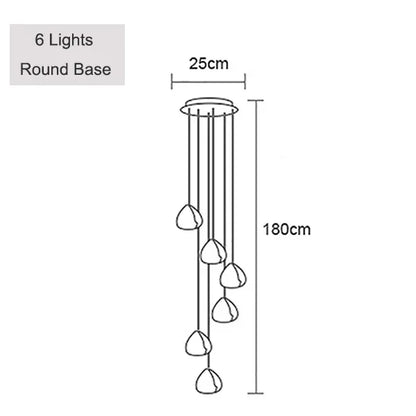 DecorBites™ Crystal Ball Chandelier: Long Adjustable Staircase Pendant Light perfect for Home & Restaurant