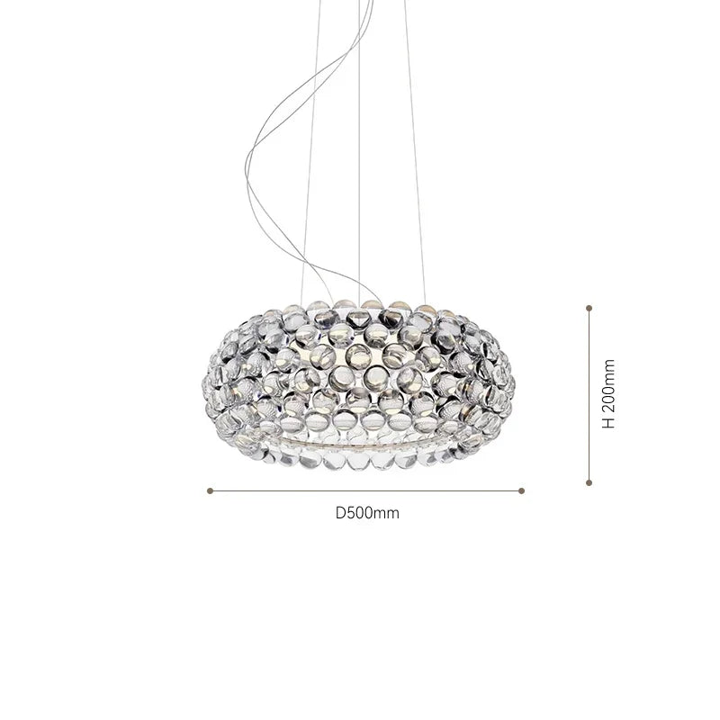 DecorBites™ Acrylic RS7 Bulb Pendant Lights Caboche Dia35/50/65CM Clear Gold Lamp