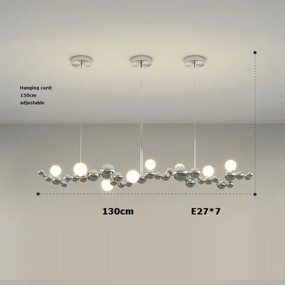 DecorBites™ Designer Molecule Chandelier: LED Dimmable Chrome Gold Lighting 2025 Trend