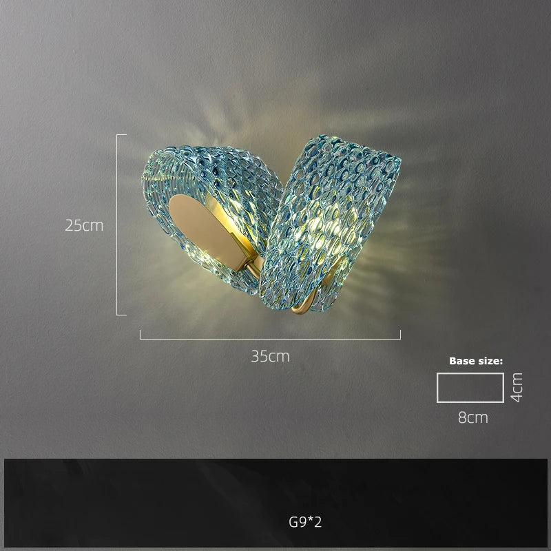 DecorBites™ Blue Queen Crystal Glass LED Ceiling Chandelier - Elegant Lighting Fixture for Living Room