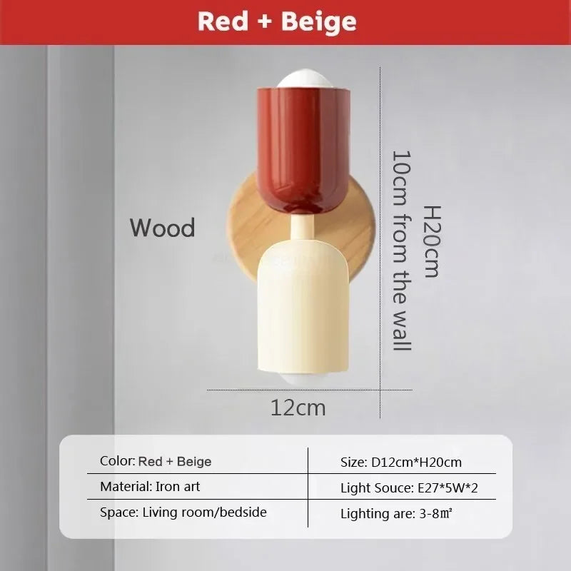 DecorBites™ Cream Zipper Wooden Wall Lamp: Minimalist Nordic Design for Bedroom, Living Room Illumination