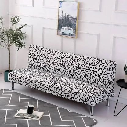 DecorBites™ Armless Futon Sofa Cover Slipcover Elastic No Armrest