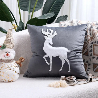 DecorBites™ Christmas Cartoon Embroidered Pillow Cover Set for Festive Home Decor