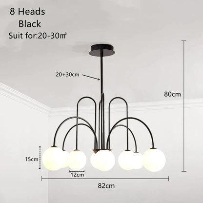 DecorBites™ LED Glass Ball Ceiling Chandelier for Home Decor Lighting
