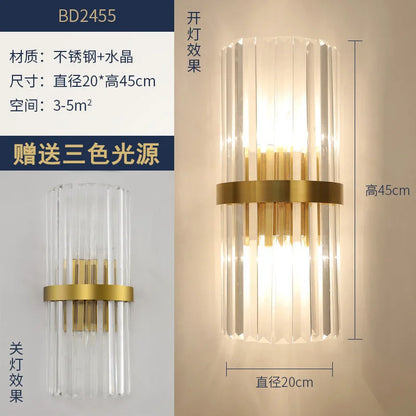 DecorBites™ Crystal Modern Wall Sconce Lamp for Bedroom & Living Room
