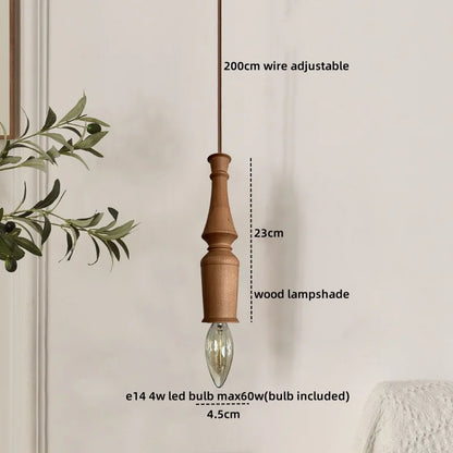 DecorBites™ Japanese Style LED Wooden Pendant Light Fixture for Home Decor and Restaurant