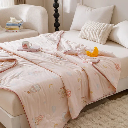 DecorBites™ Cooling Summer Blanket | Soft & Breathable Natural Plant Comforter