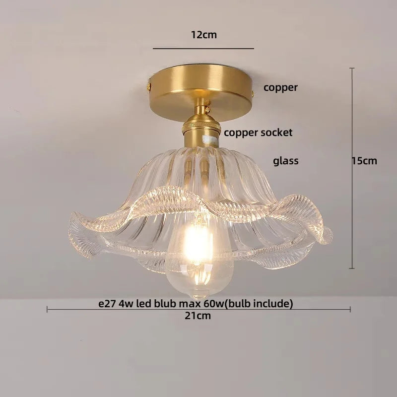 DecorBites™ Crystal Glass Luxury LED Ceiling Light for Hallway Bedroom Corridor Interior Decor