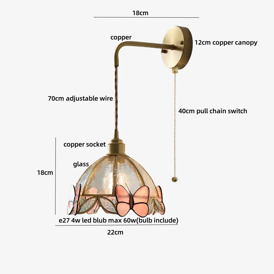 DecorBites™ Copper Adjustable LED Wall Light with Pull Chain Switch
