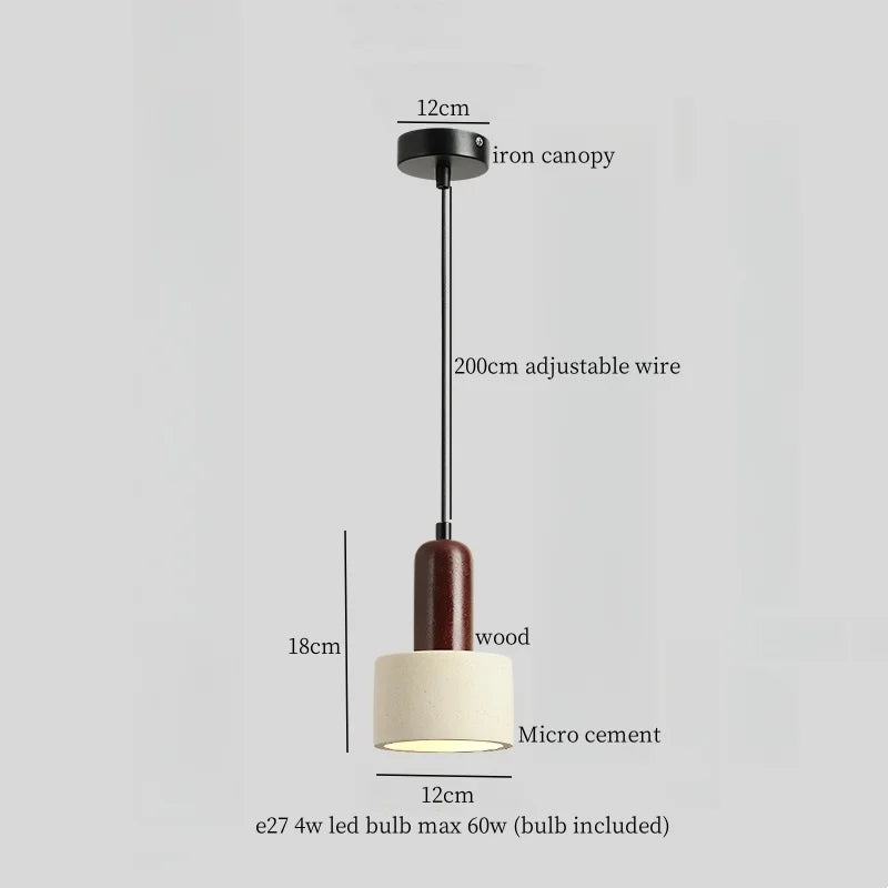 DecorBites™ Cement Cylinder LED Pendant Lamp | Modern Home Interior Lighting for Living Room & Kitchen