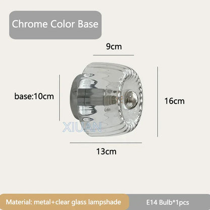 DecorBites™ Bauhaus Glass E14 Wall Lamp for Living Room, Hallway, Stair Ceiling