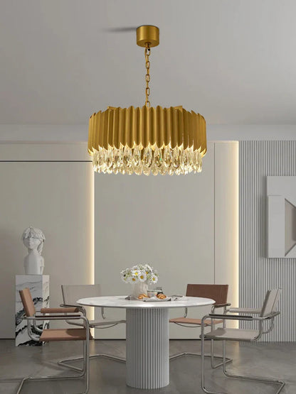DecorBites™ Crystal Water Droplet Pendant Lights: Elegant LED Dimmable Lamps for Dining Room Foyer