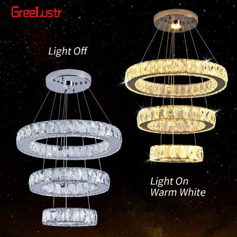 DecorBites™ Crystal Chandelier Pendant Lamp for Dining Room and Bedroom