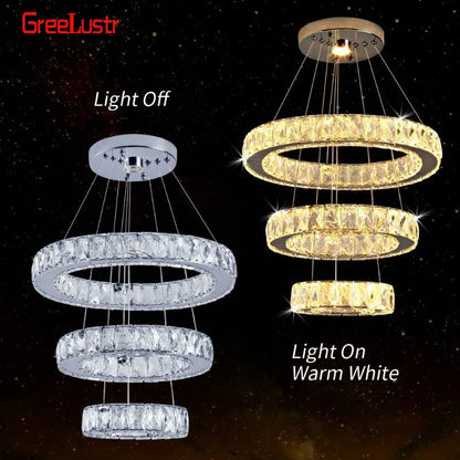 DecorBites™ Crystal Chandelier Pendant Lamp for Dining Room and Bedroom