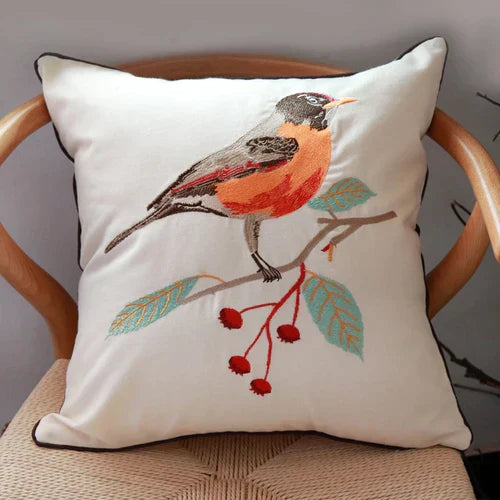 DecorBites™ Butterfly & Dragonfly Sofa Cushion Cover, European Embroidered Design