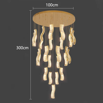 DecorBites™ Crystal Chandelier Stair Pendant: Modern Living Room Interior Lighting