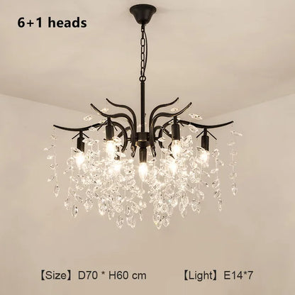 DecorBites™ Crystal Chandelier: Modern Minimalist Luxury LED Lighting for Living Room and Bedroom