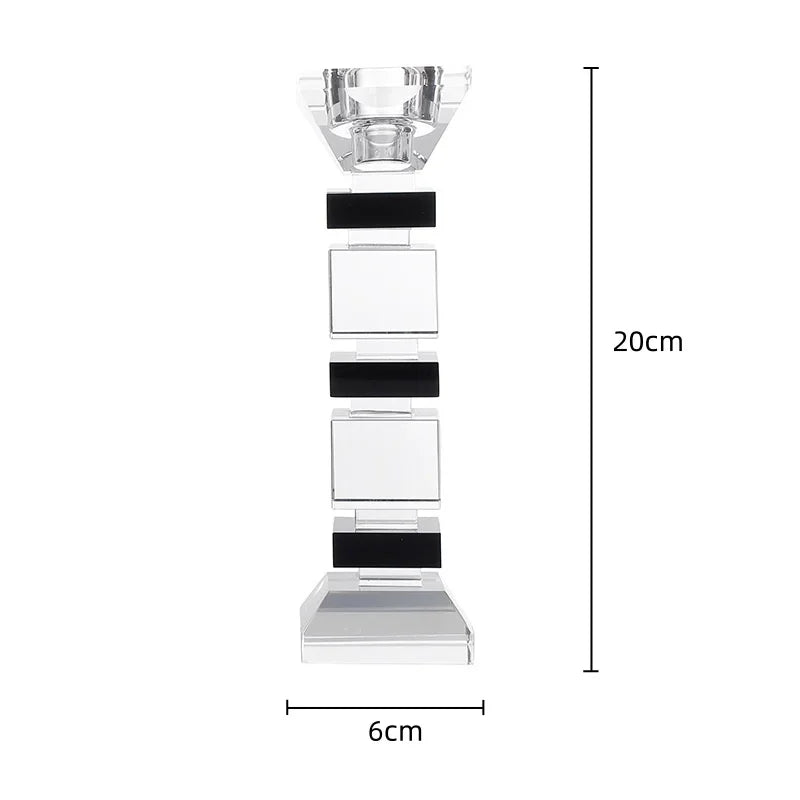 DecorBites™ Geometric Glass Candle Holder Block Design Home Decor Accessory