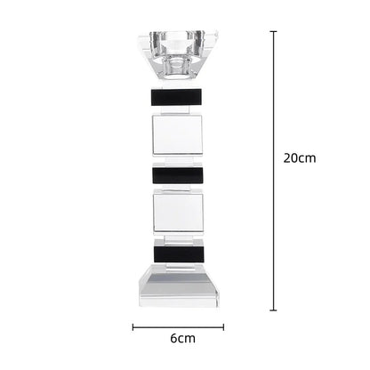 DecorBites™ Geometric Glass Candle Holder Block Design Home Decor Accessory