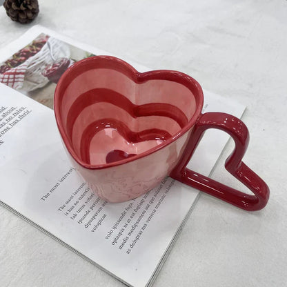 DecorBites™ Heart Shape Ceramic Coffee Mug - 10oz Unique Design and Lovely Gift