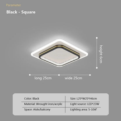 DecorBites™ Crystal Ceiling Lights: Modern Indoor Lighting with LED, Round/Square Luminaria