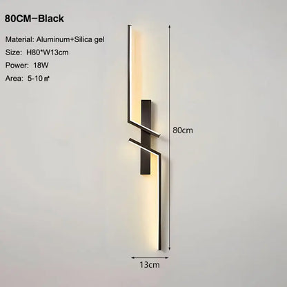 DecorBites™ Black Gold LED Wall Lights: Modern Wall Sconce for TV Background, Bedroom, Stairs