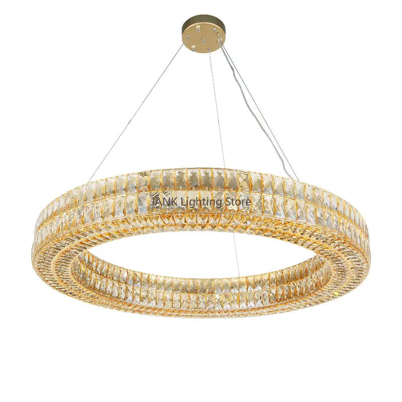 ™ K9 Crystal Ring Pendant Light: Deluxe LED Interior Decoration for Living Room, Bedroom & Restaurant