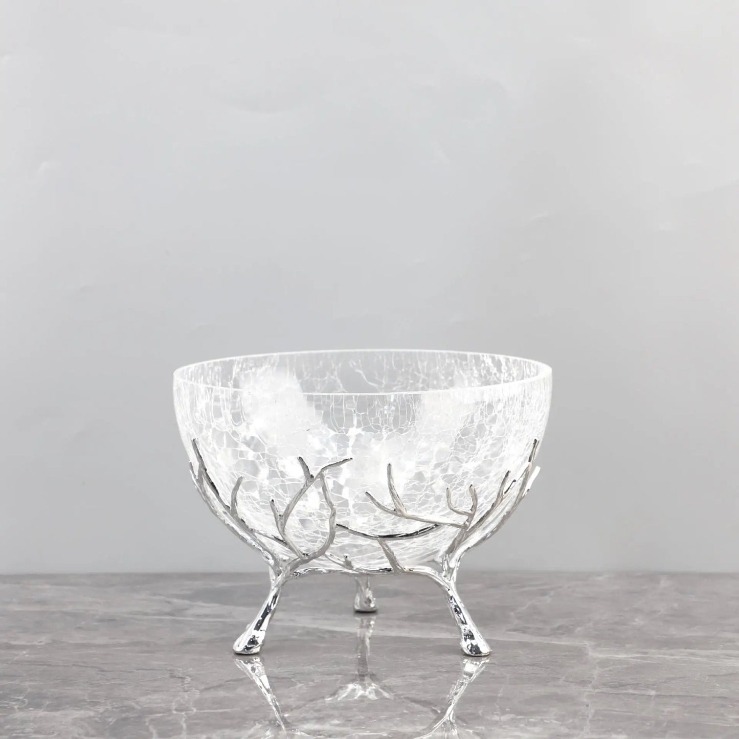 DecorBites™ Golden Branch Glass Fruit Plate: Stylish Home Storage Container & Decor Accessory