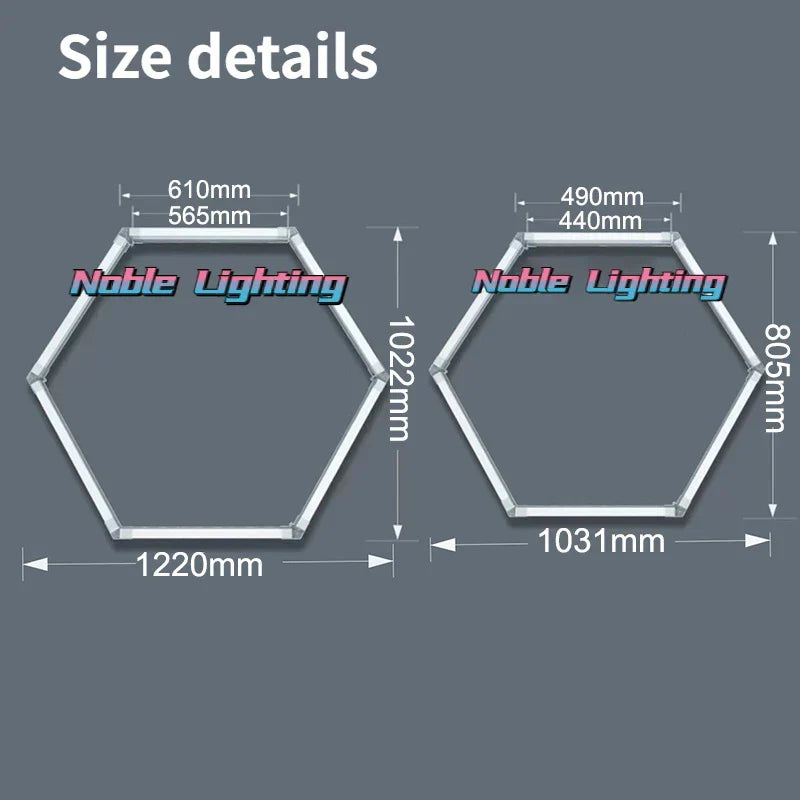 DecorBites™ Aluminum Housing Hexagon LED Light Bar Detailing Light 5X12M Honeycomb Ceiling Lamp