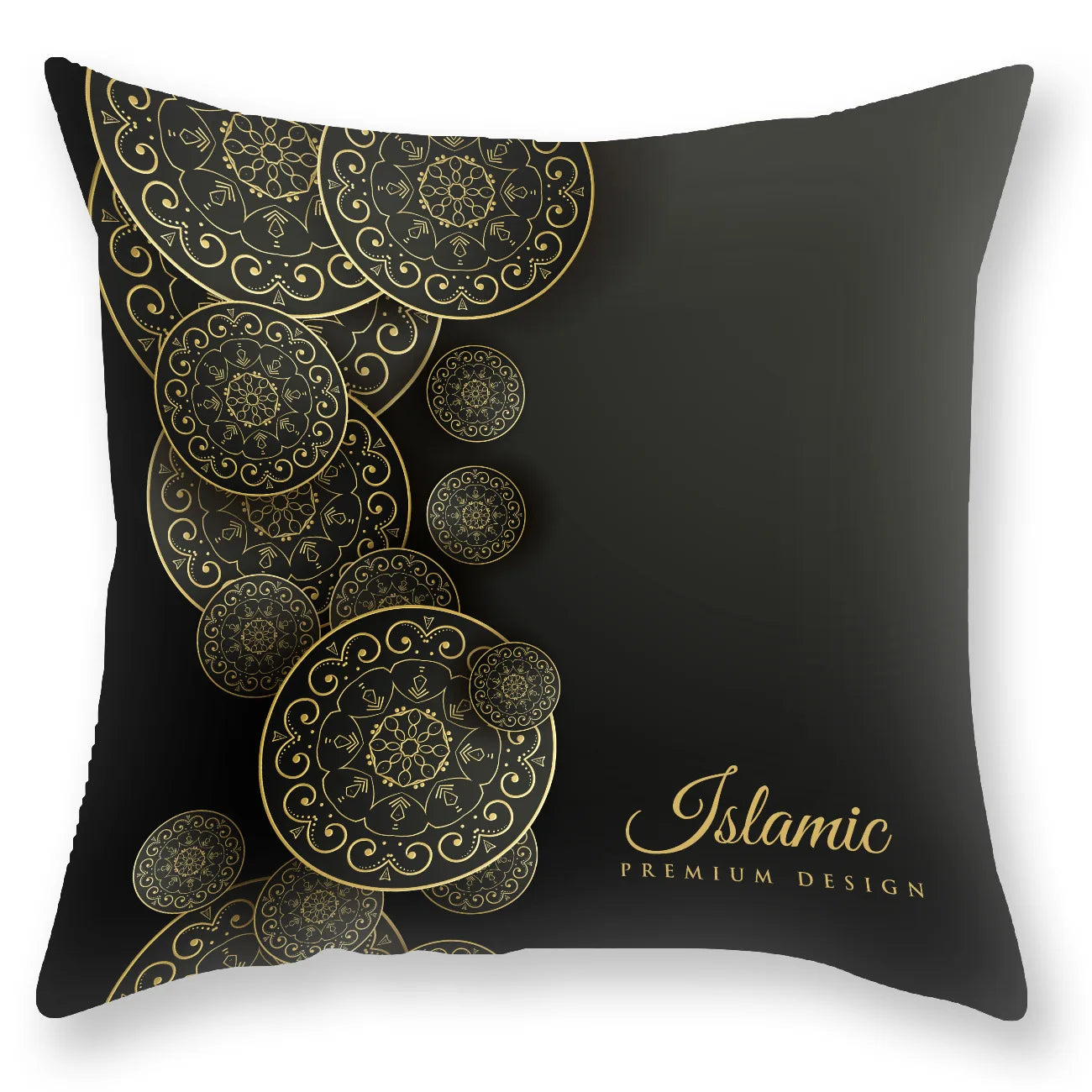 DecorBites™ Black Gold Mandala Luxury Printed Pillowcase §