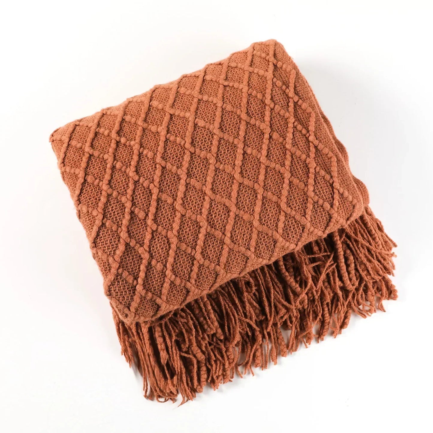 ™ Knitted Pineapple Grid Throw Blanket - Nordic Sofa Blanket for Home Decor