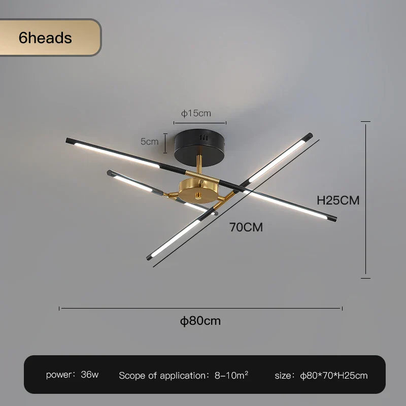 ™ Gold LED Ceiling Chandelier for Living Room Bedroom Kitchen - Dimmable Pendant Light