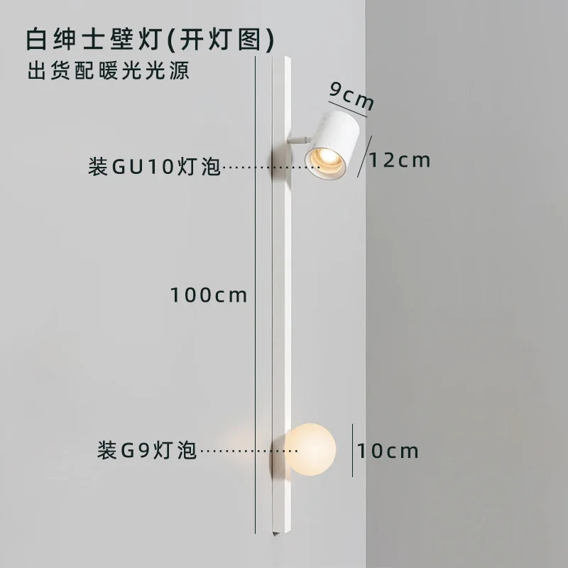 DecorBites™ Black/White Wooden Wall Lamp for Minimalist Style Living Spaces