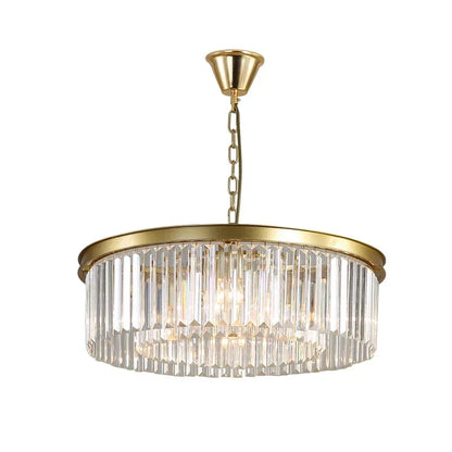 DecorBites™ Gold Black Metal Crystal Pendant Lights Chain Hanging LED Suspension Lamp Fixtures