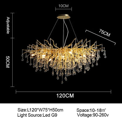 ™ Gold Crystal Ceiling Chandelier for Elegant Home Lighting