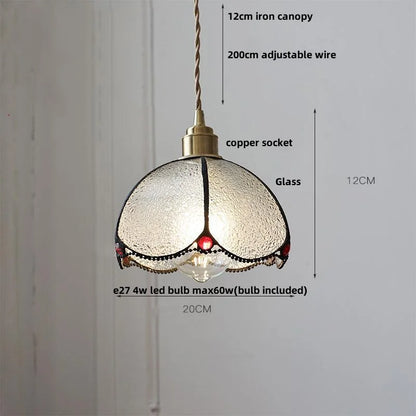DecorBites™ Butterfly Glass Flower LED Pendant Lamp – Tiffany Style Adjustable Hanging Lamp