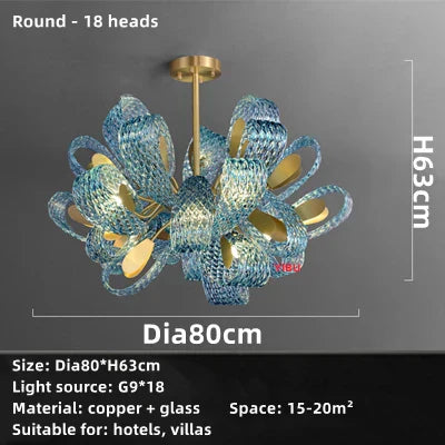 DecorBites™ Blue Glass LED Pendant Lamps for Home Decor and Lighting Innovation