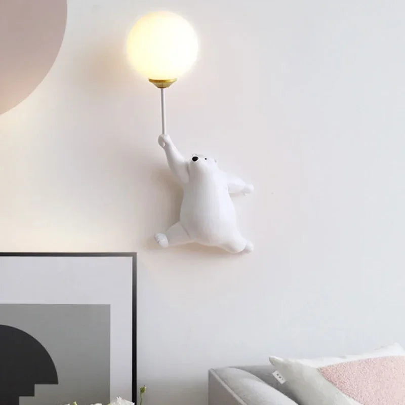 DecorBites™ Kids Bear Wall Light Moon Decor for Girl Bedroom