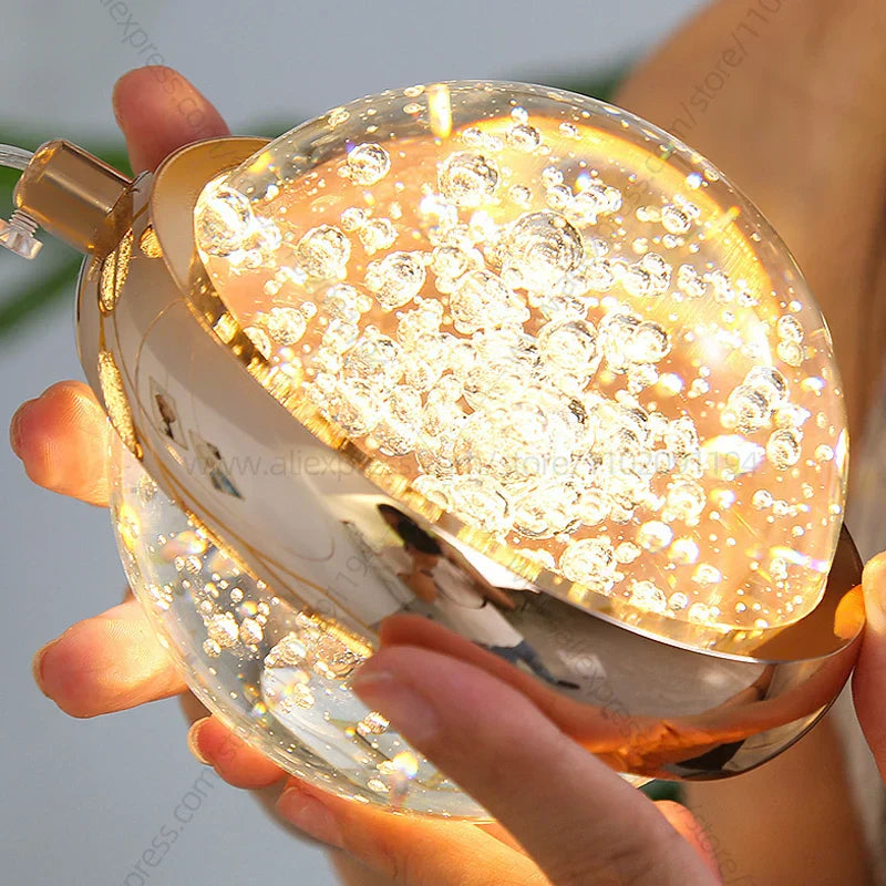 DecorBites™ Crystal Ball Chandelier: Modern Loft & Staircase Hanging Light for Home, Hotel & Mall