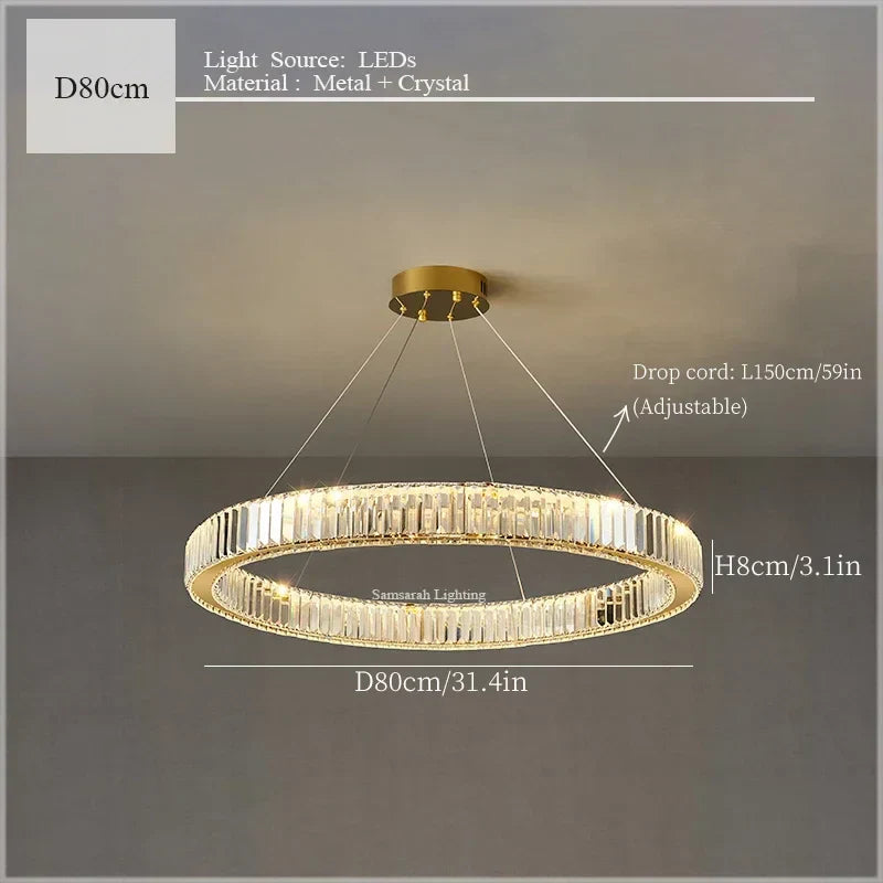 DecorBites™ Crystal Ceiling Pendant Chandelier for Luxe Room Decor