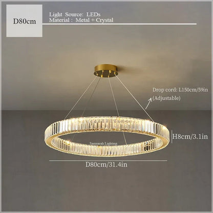 DecorBites™ Crystal Ceiling Pendant Chandelier for Luxe Room Decor