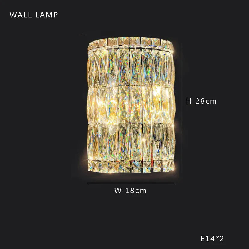 ™ Large Crystal Chandelier Chrome Hanging Lamp for Dining Room Decor