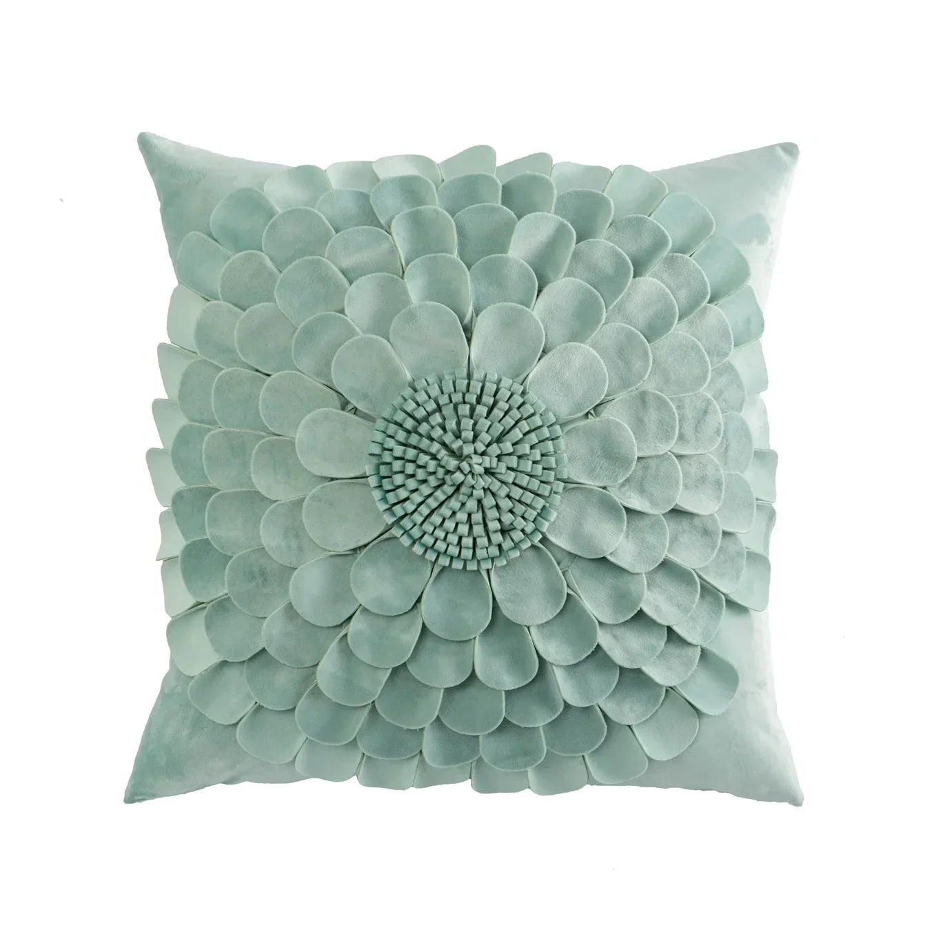 DecorBites™ 3D Velvet Flower Pillow Covers in Yellow Beige 45x45cm
