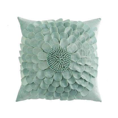 DecorBites™ 3D Velvet Flower Pillow Covers in Yellow Beige 45x45cm
