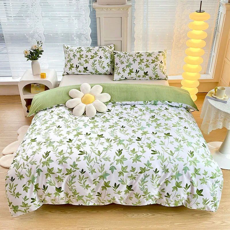 DecorBites™ Brushed Printed Duvet Cover Set with 2 Pillowcases, Queen/Single Size